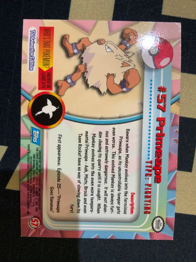 Topps Primeape #57 Holo Pokemon NM