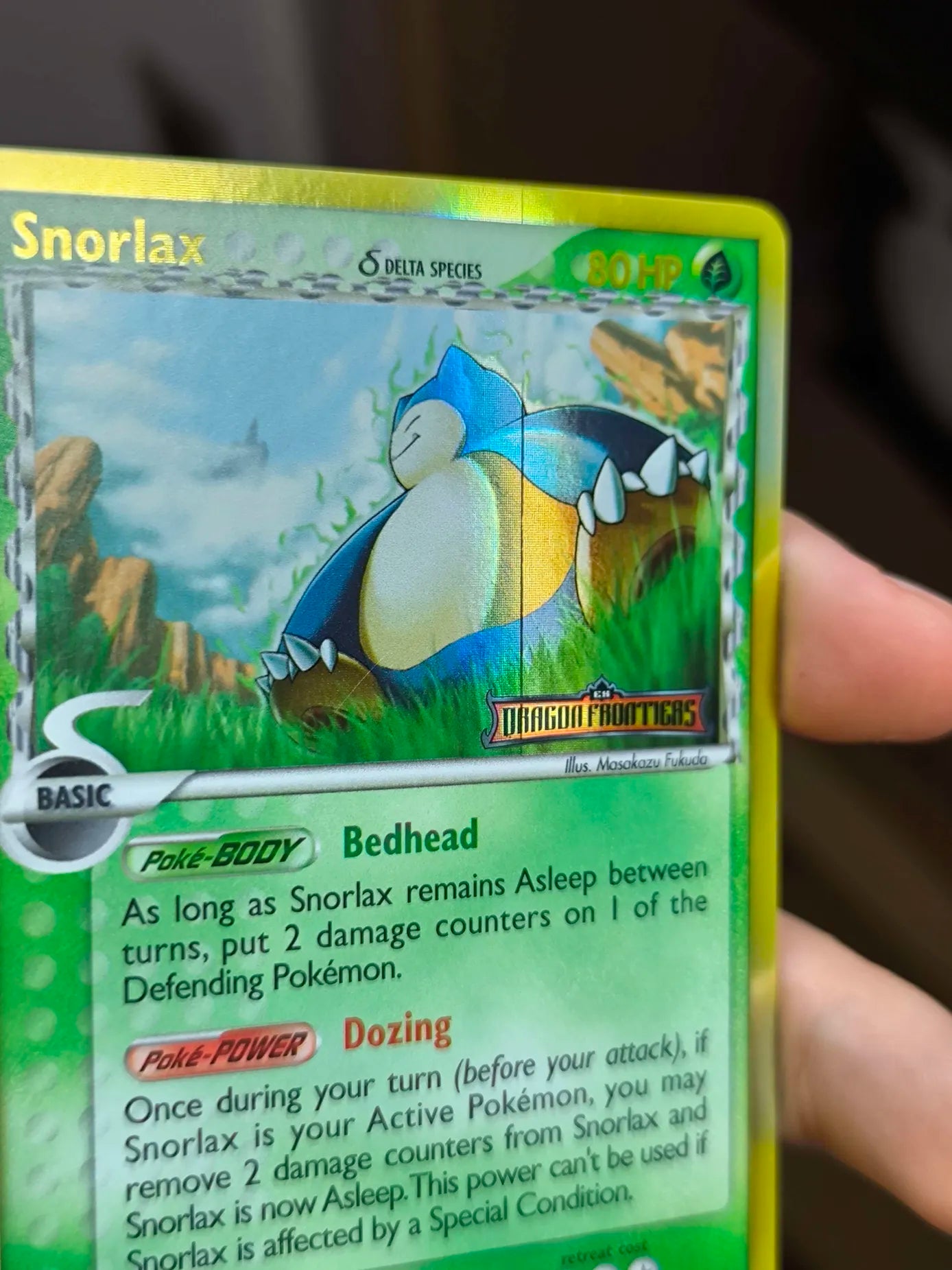 Snorlax δ 10/101 - Dragon Frontiers Reverse Holofoil FOIL LINE ERROR LP