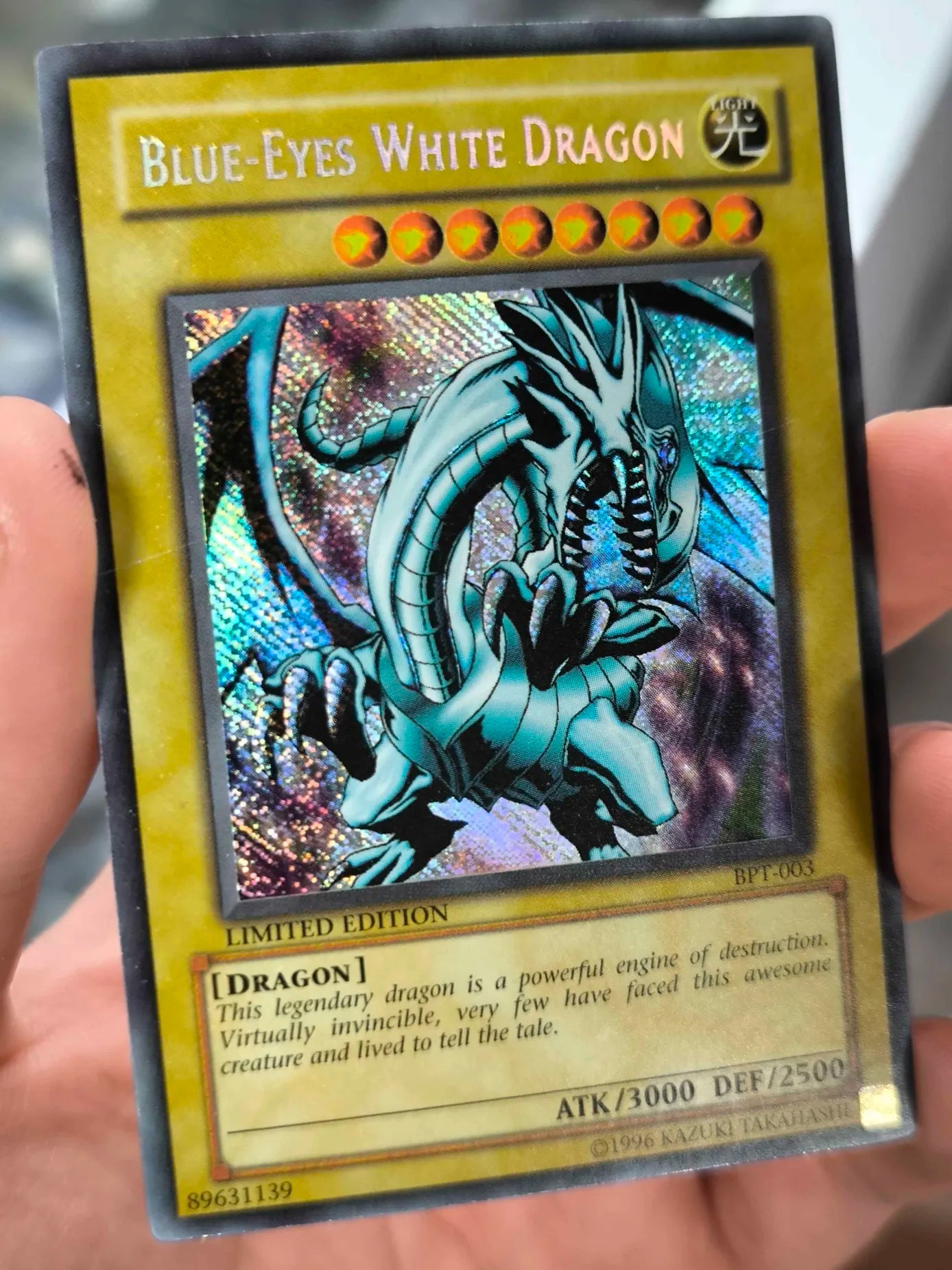 Yugioh Blue Eyes White Dragon BPT-003 Secret Rare VLP REVERSE HOLO