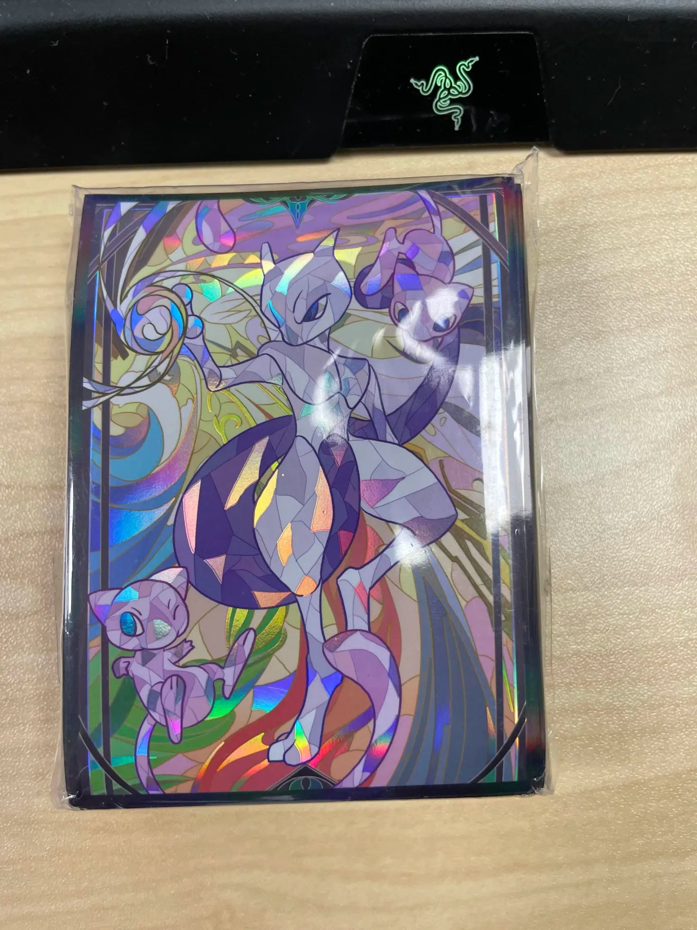 Pokemon Stained Glass Mewtwo Mew Sleeve 60ct Standard (Unofficial)