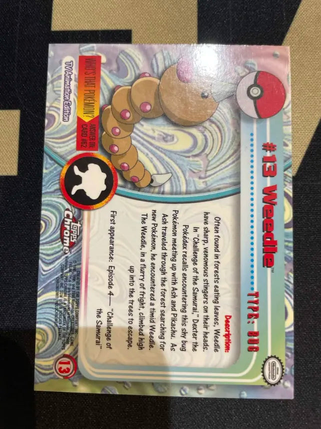 Topps Weedle #13 Holo Pokemon NM