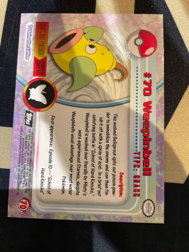 Topps Weepinbell #70 Holo Pokemon NM