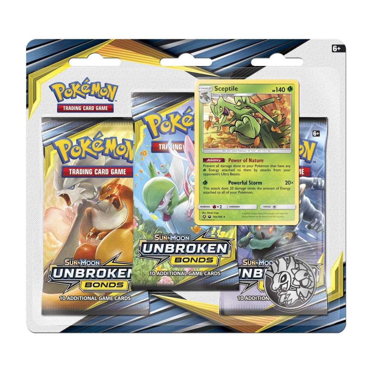 POKEMON Sun & Moon Unbroken Bonds 3 Pack Blister Sceptile (w)
