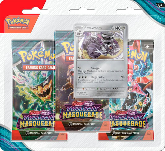 [PRE ORDER Release May 24, 2024] - Pokemon Twilight Masquerade 3 Pack Blister (Recavroom / Snorlax)
