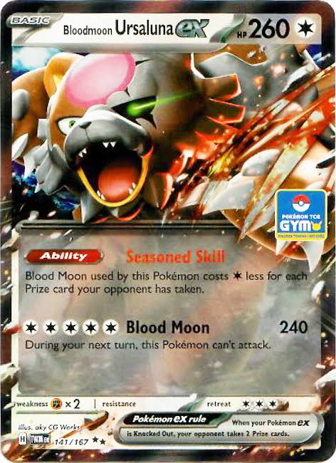 Bloodmoon Ursaluna ex - 141/167 141 - Asia Gym Promo Stamp SV06 Twilight Masquerade Holofoil