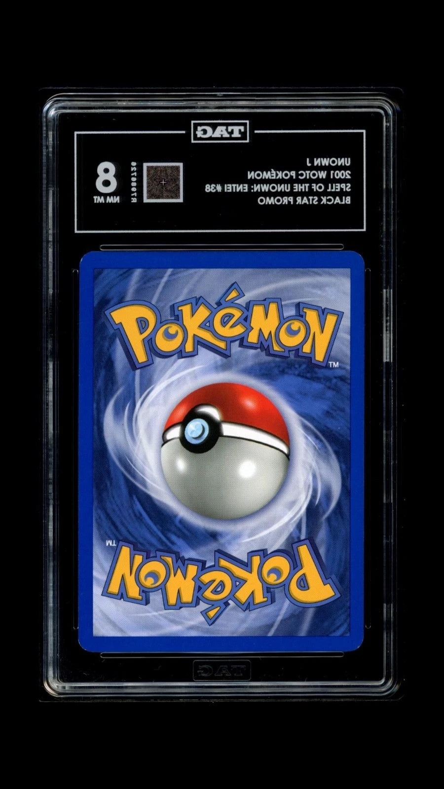 Pokemon Unown J 2001 WOTC Spell of The Unknown #38 Black Star Promo TAG 8