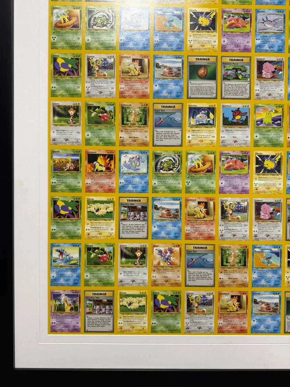 Pokemon Neo Genesis Uncut Sheet FRAMED