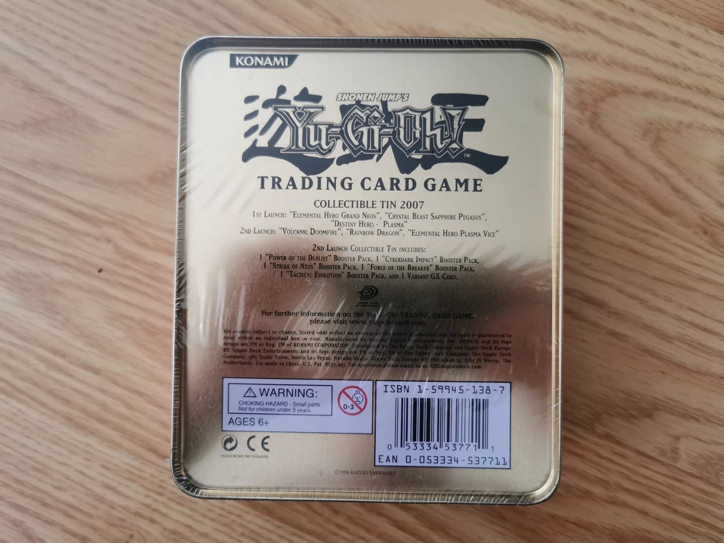 Yugioh Collectible Tin 2007 ELEMENTAL HERO PLASMA VICE SEALED