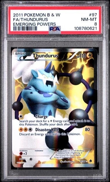 Pokemon 2011 Pokémon B & W FA/ Thundurus Emerging Powers #97 PSA 8