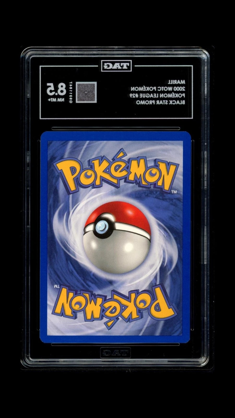 Pokemon Marill 2000 WOTC Pokemon League #29 Black Star PromoTAG 8.5