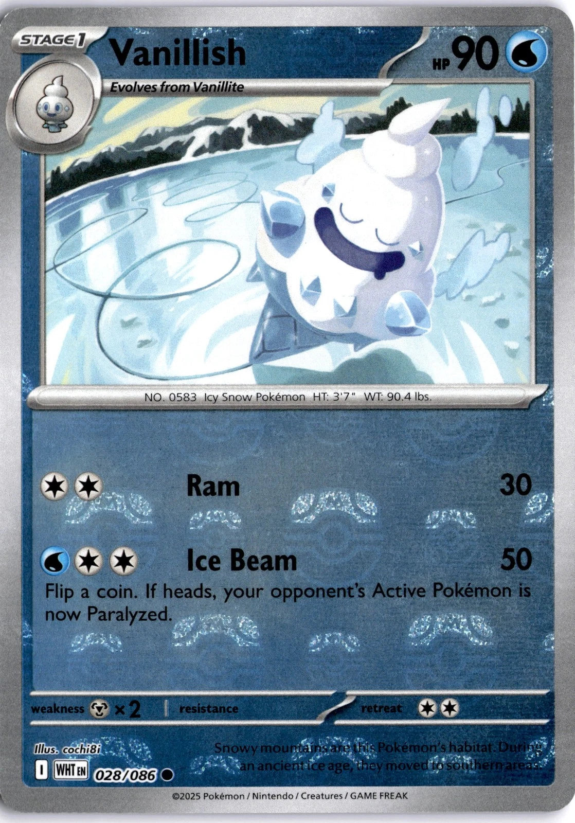 Vanillish (Master Ball Pattern) 28 - SV White Flare Holofoil