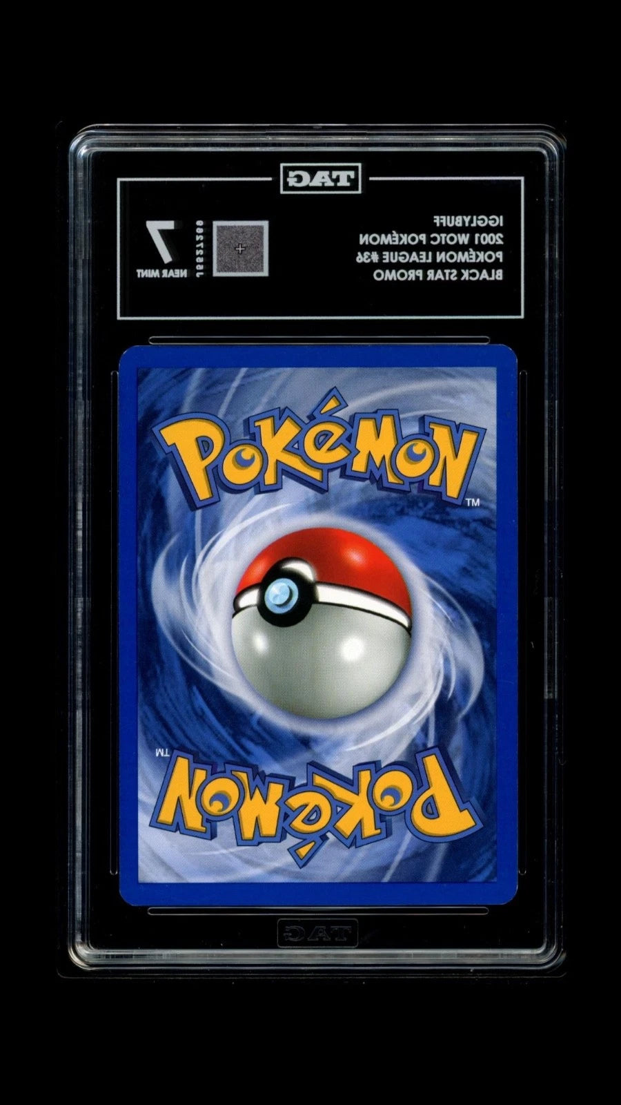 Pokemon Igglybuff 2001 WOTC Pokémon League #36 Black Star TAG 7 NEAR MINT