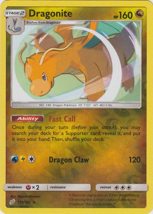 Dragonite 119/181 - Team Up Reverse Holofoil