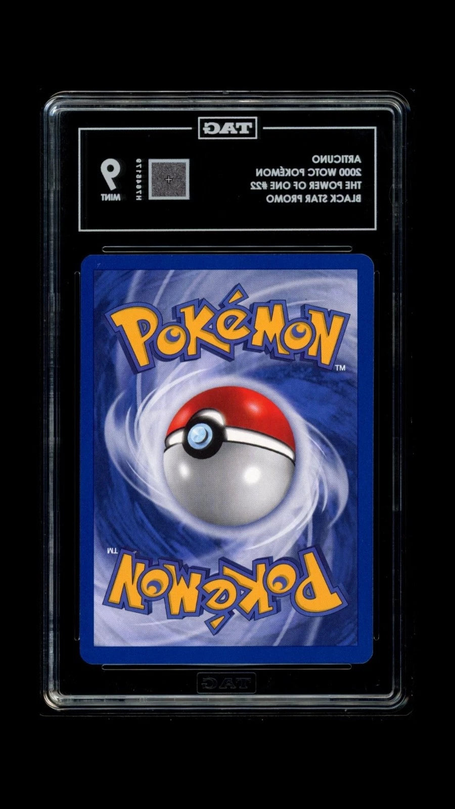 Pokemon Articuno 2000 WOTC The Power of One #22 Black Star Promo TAG 9