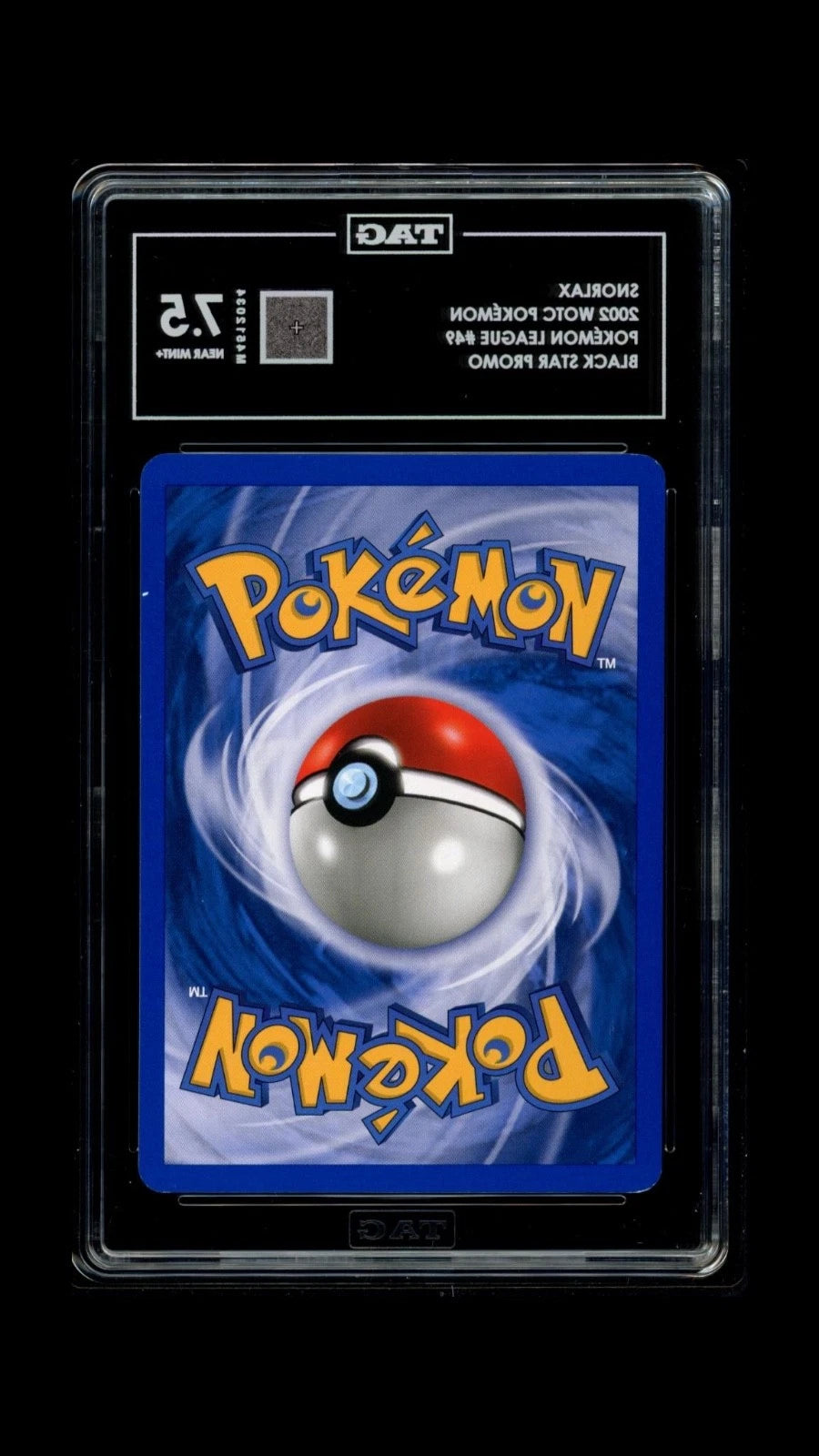 Pokemon Snorlax 2002 WOTC Pokémon LEague #49 Black Star TAG 7.5 Near Mint