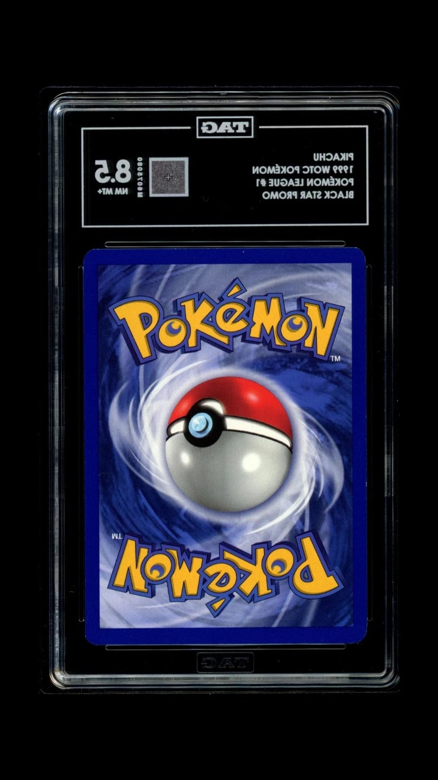 Pokemon Pikachu 1999 WOTC Pokemon League #1 Black Star Promo TAG 8.5