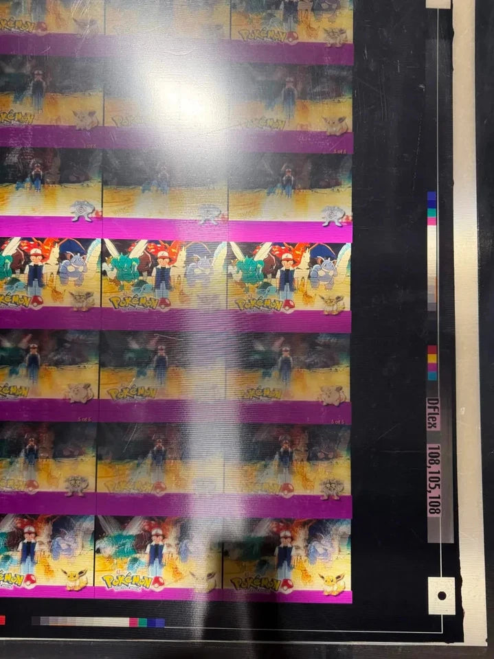 Pokemon Topps Movie 2000 Ash Pikachu Lenticular Uncut Sheet