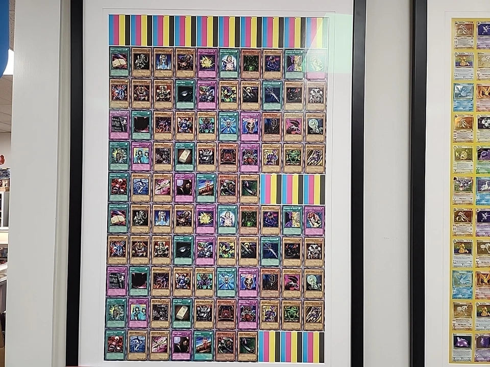 Yugioh SDY Starter Deck Yugi 1st Edition MISPRINT Uncut Sheet Glass Framed