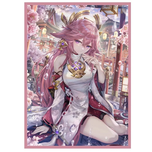 Yae Miko Sweet Pose Genshin Impact Standard Holographic Card Sleeves 60ct