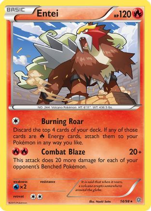 Entei (14) 14/98 - XY  Ancient Origins Reverse Holofoil