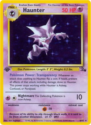 Haunter 6/62 - Fossil Unlimited Holofoil