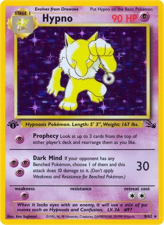 Hypno 8/62 - Fossil Unlimited Holofoil