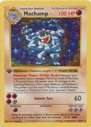 Machamp - 8/102 (Base Set Shadowless) 8 - Deck Exclusives 1st Edition Holofoil