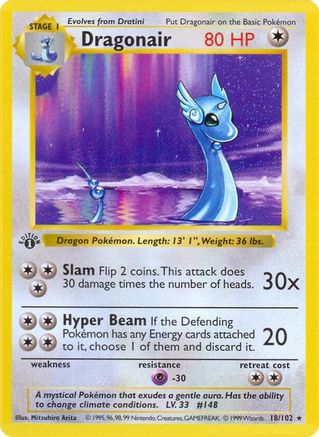 Dragonair 18 - Base Set Shadowless 1st Edition