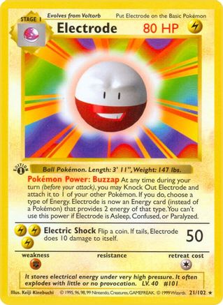 Electrode 21 - Base Set Shadowless 1st Edition