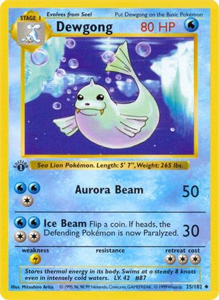 Dewgong 25 - Base Set Shadowless Unlimited
