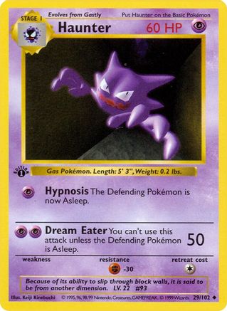 Haunter 29 - Base Set Shadowless 1st Edition