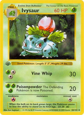 Ivysaur 30 - Base Set Shadowless 1st Edition