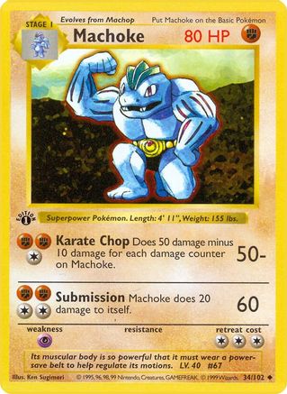 Machoke 34 - Base Set Shadowless 1st Edition