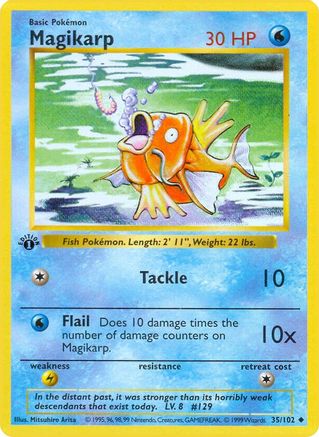 Magikarp 35 - Base Set Shadowless 1st Edition