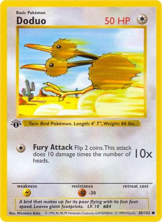 Doduo 48 - Base Set Shadowless Unlimited