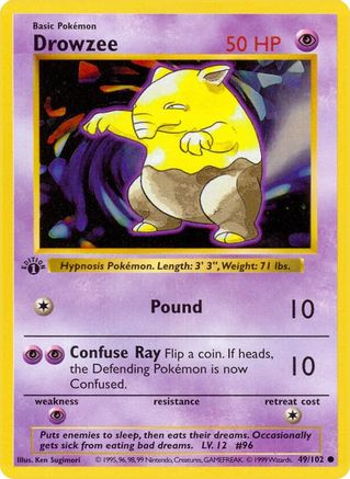 Drowzee 49 - Base Set Shadowless 1st Edition