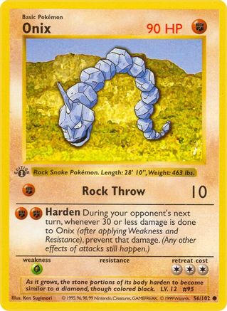 Onix 56 - Base Set Shadowless 1st Edition