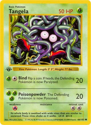 Tangela 66 - Base Set Shadowless 1st Edition