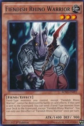 Fiendish Rhino Warrior (BOSH-EN091) - Breakers of Shadow 1st Edition