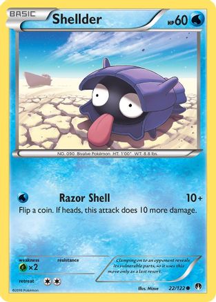 Shellder (22) 22/122 - XY  BREAKpoint Reverse Holofoil