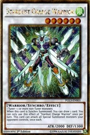 Stardust Charge Warrior (PGL3-EN005) - Premium Gold: Infinite Gold 1st Edition