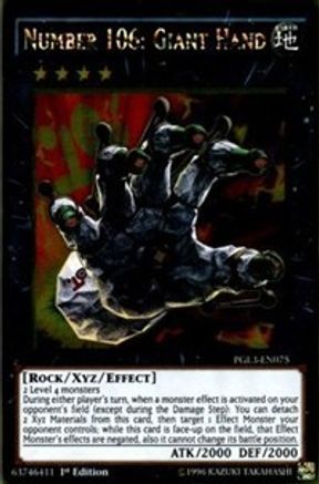 Number 106: Giant Hand (PGL3-EN075) - Premium Gold: Infinite Gold 1st Edition