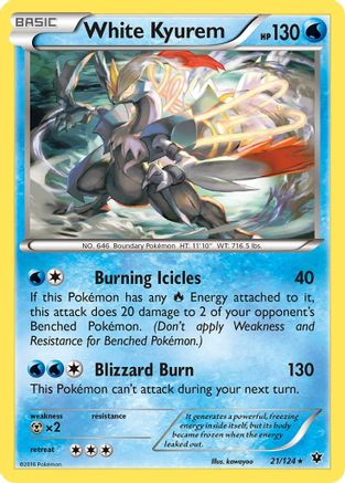 White Kyurem 21/124 - XY  Fates Collide Reverse Holofoil