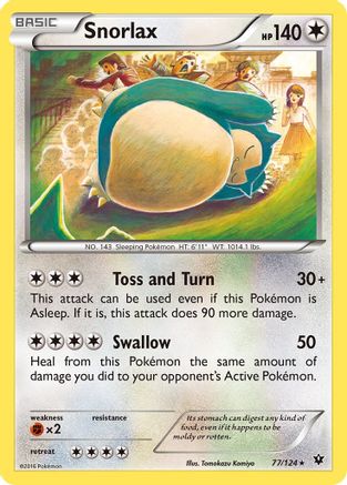Snorlax 77/124 - XY  Fates Collide Reverse Holofoil
