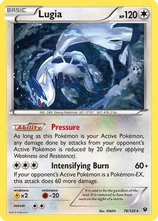 Lugia 78/124 - XY  Fates Collide Reverse Holofoil
