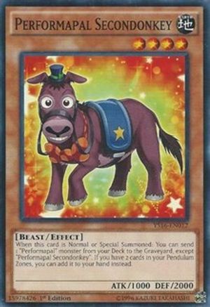 Performapal Secondonkey (YS16-EN012) - Starter Deck: Yuya 1st Edition