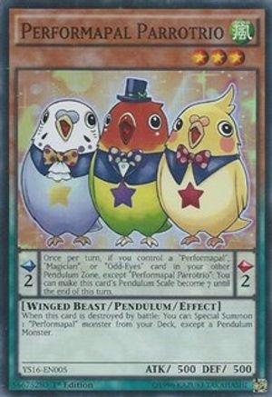 Performapal Parrotrio (YS16-EN005) - Starter Deck: Yuya 1st Edition