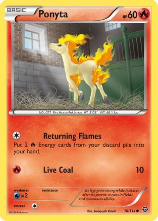 Ponyta 16/114 - XY  Steam Siege Reverse Holofoil