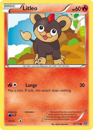 Litleo 22/114 - XY  Steam Siege Reverse Holofoil
