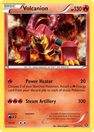 Volcanion 25/114 - XY  Steam Siege Reverse Holofoil